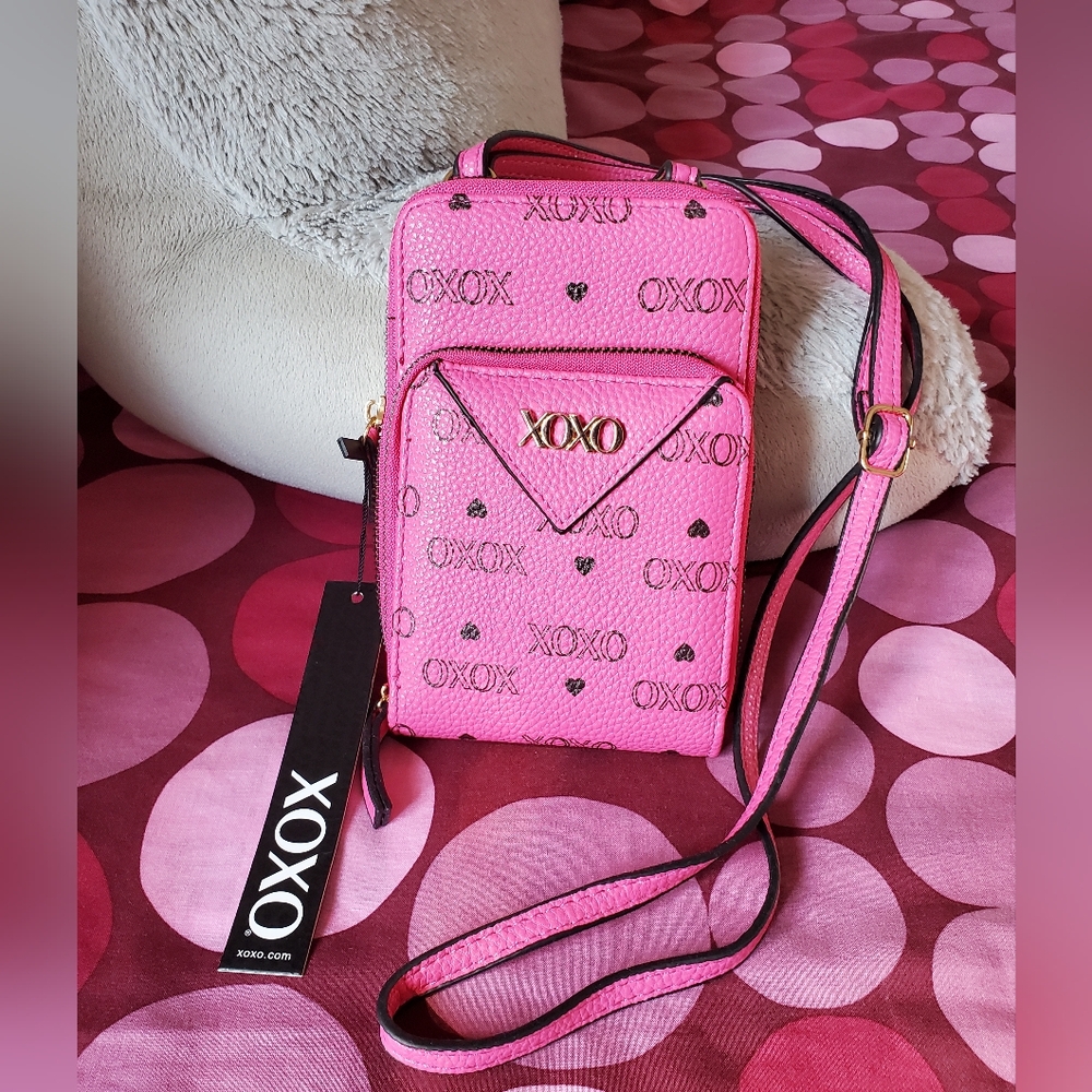 XOXO Vibrant Pink Crossbody Bag